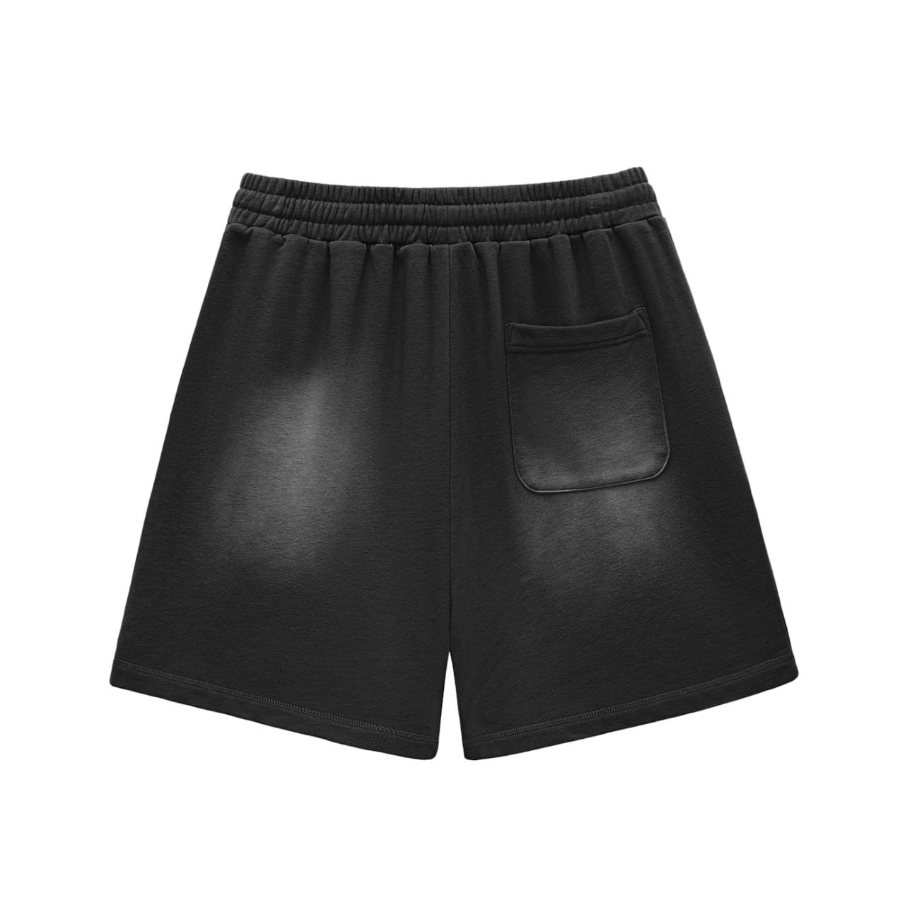 One Take Mindset  Sun Fade Raw Edge Shorts